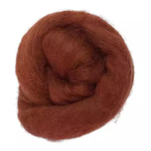 Lã natural de ovelha para feltragem - Ruivo - meada com 25 gramas