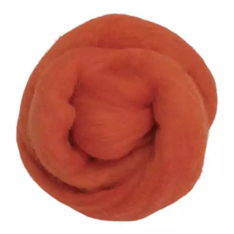 Lã natural de ovelha para feltragem - Laranja - meada com 25 gramas
