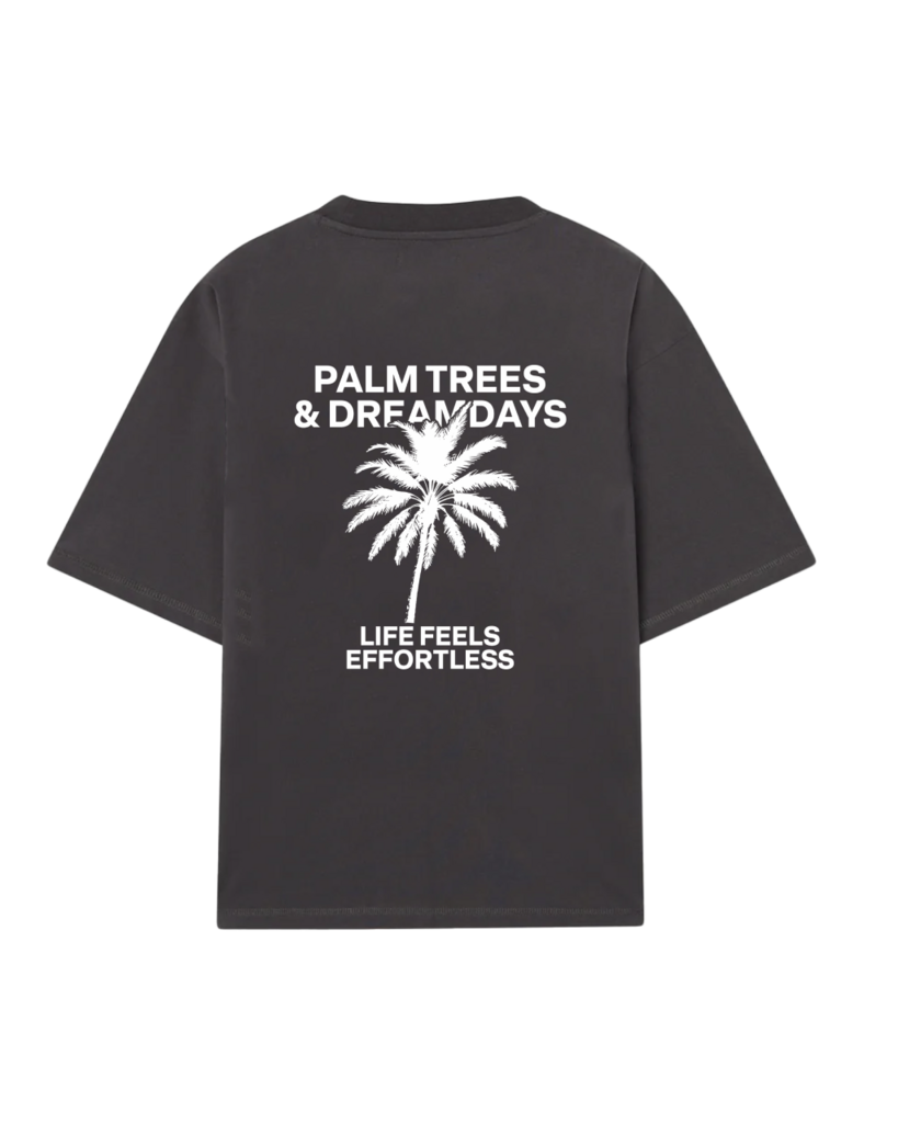 Remera Oversize Palm Trees & Dreamdays - Negra thumbnail 3