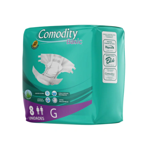 Pañal Adulto Comodity Basic Talla G - 8 Unidades