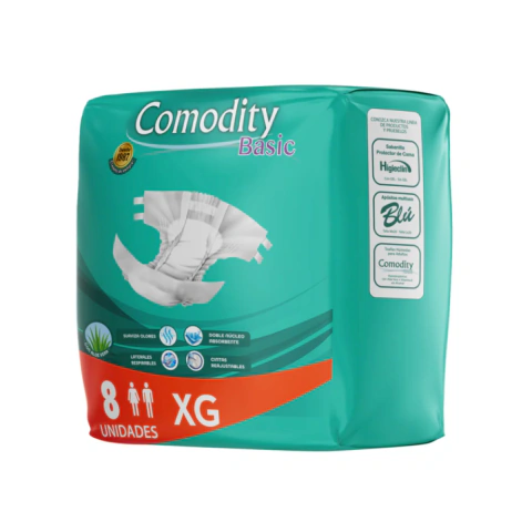 Pañal Adulto Comodity Basic Talla XG - 8 Unidades