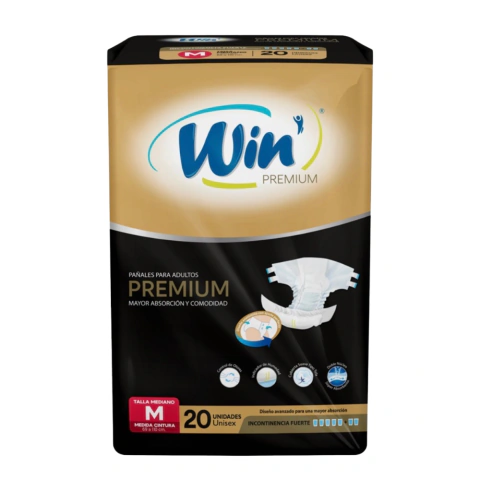 Pañal para adultos Win Premium talla M con 20 unidades 