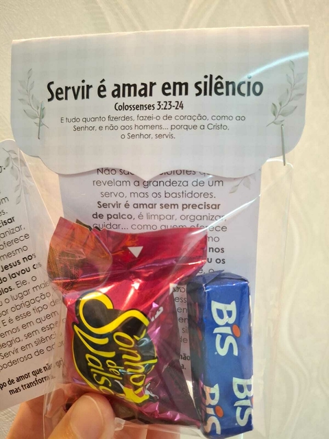 Lapela + Cartão agradecimento | Servir é amar em silêncio