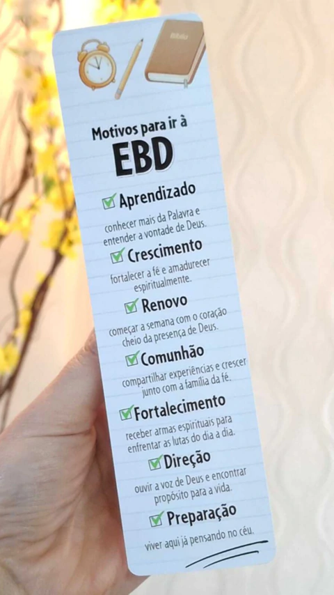 Marca-páginas | Motivos para ir à EBD