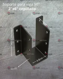 Soporte para viga de madera 2x6 alas externas (2 Unidades) en internet