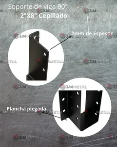 Soporte para madera 2x8 Alas externas en internet