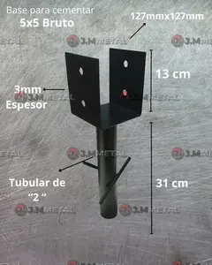 Anclaje para pilar de madera 5x5 bruto - comprar en línea