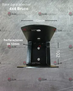 Base para pilar de madera 4x4 Bruto (2 Unidades) - Jmmetal