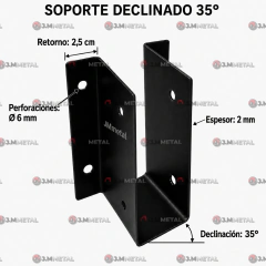Soporte o fijación de madera 2x5 declinado 35° (1 Unidad) - comprar en línea