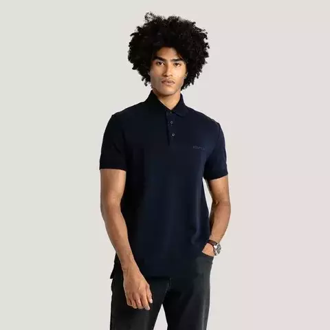 POLO TOMMY HILFIGER TONAL MONOTYPE MARINHO