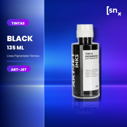 Tinta ART-JET PIGMENTADA TERMAL 135ml (BLACK) PK-127