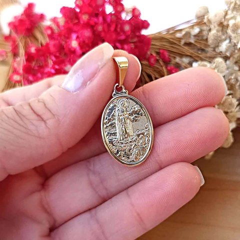 Pingente Religioso Nossa Senhora de Fátima Folheado em Ouro 18K - comprar online