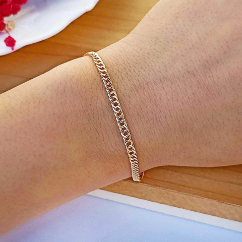 Pulseira Infantil Para Menino Elos Grumet Grossa Folheado em Ouro 18K - comprar online