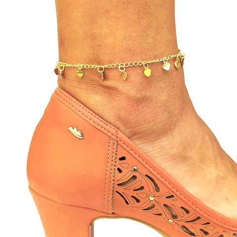 Tornozeleira com Folhinhas Folheada em Ouro 18K - comprar online