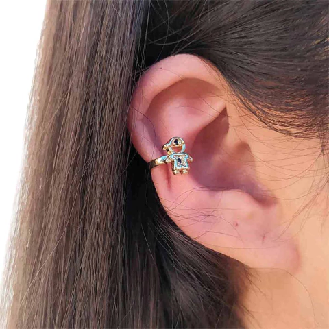 Piercing de Pressão Menino com Zircônias Folheado em Ouro 18K - comprar online