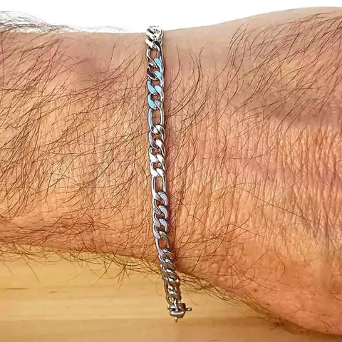 Pulseira Masculina Elos 3 em 1 Fígaro 5mm 21,5cm Aço Inox - comprar online