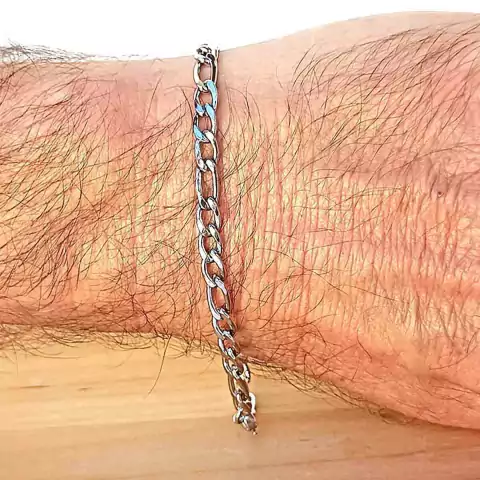 Pulseira Masculina Elos 3 em 1 Fígaro 5mm 21cm Aço Inox - comprar online