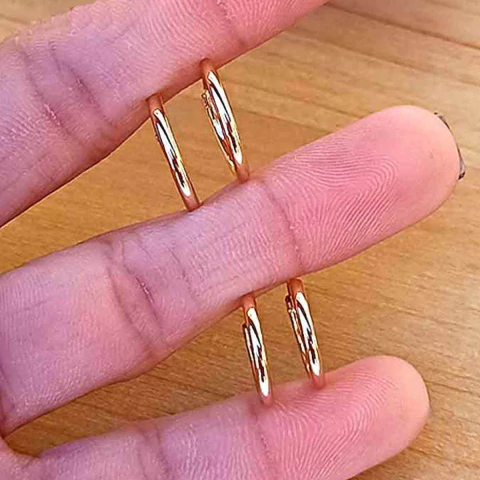 Kit Dois Pares Brincos Argola Primeiro Segundo Furo Folheado Ouro - comprar online