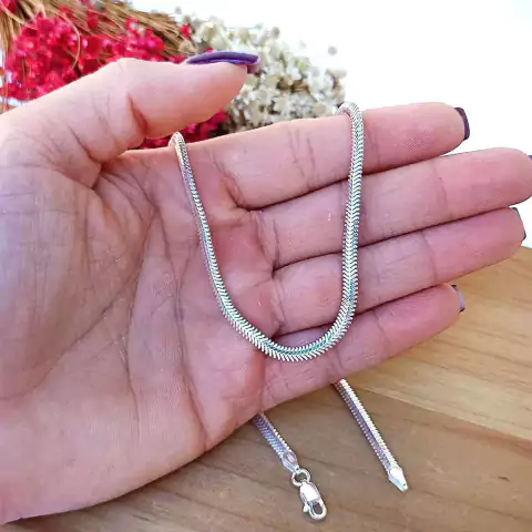 Colar Choker Modelo Lacraia Fio 330 3,3mm Prata 925 - comprar online