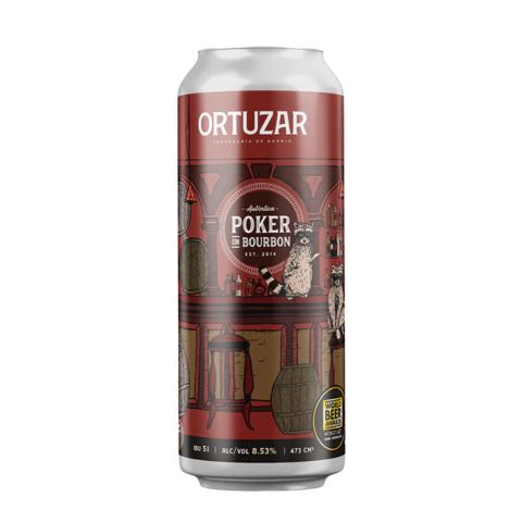 Cerveza Ortuzar Artesanal Poker Con Bourbon Lata 473ml