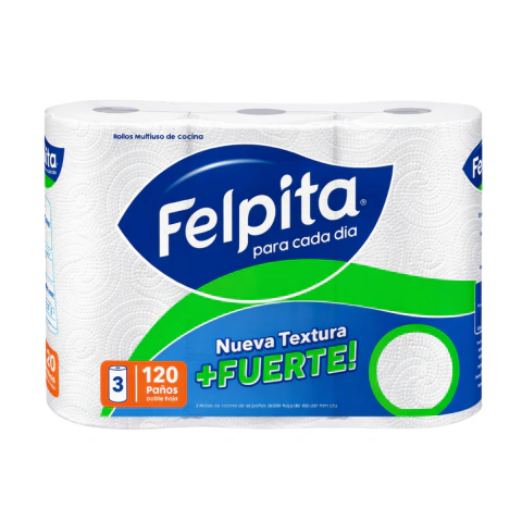 Rollo De Cocina Felpita Blanco Más Fuerte 120 Paños
