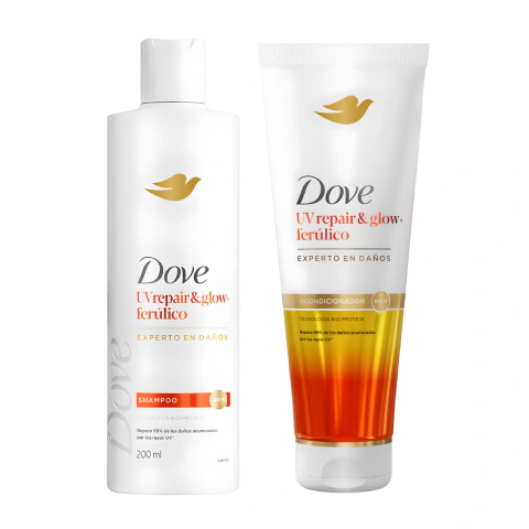 Kit Shampoo Y Acondicionador Dove Uv Repair & Glow Ferúlico