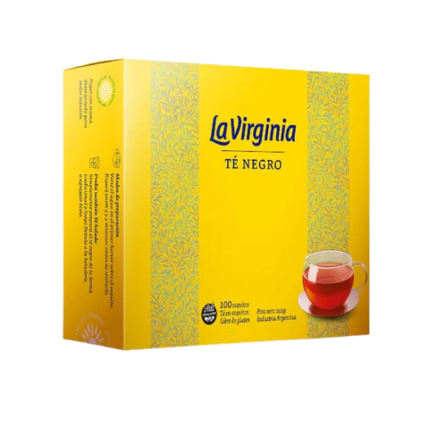 Te Negro La Virginia Clasico Sin Tacc Caja X100 Saquitos