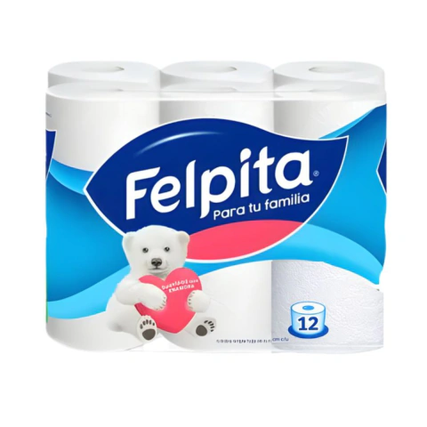 Papel Higiénico Felpita Simple Hoja 12 Rollos 30m