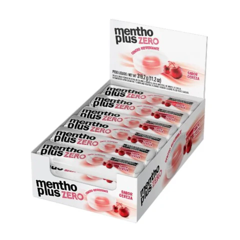 Caramelos Menthoplus Zero Sabor Cereza Sin Azúcar Caja X12