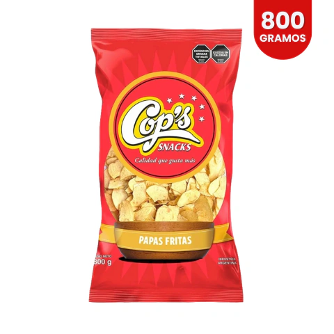 Papas Fritas Clasicas Cop's Snacks 800gr Sabor Original