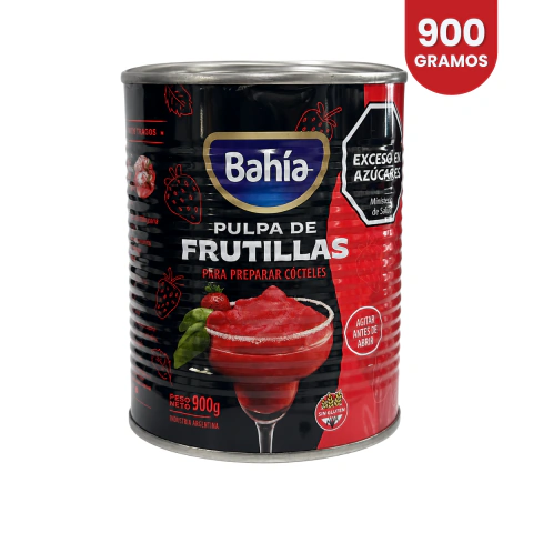Pulpa De Frutilla Bahia 900gr Para Coctelería Sin Gluten