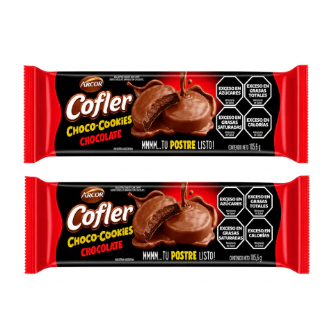 Galletitas Cofler Choco Cookies Chocolate Pack x2 Unidades 105.6g