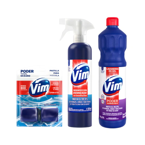 Combo Vim Desinfección Avanzada Limpieza Para Baño
