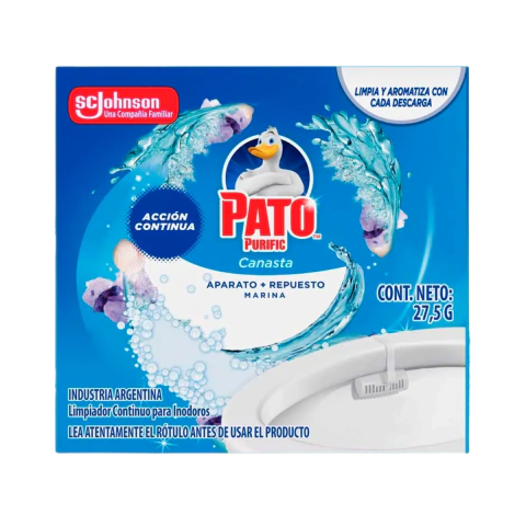 Canasta Solida Para Inodoro Pato Fragancia Marina 27,5gr