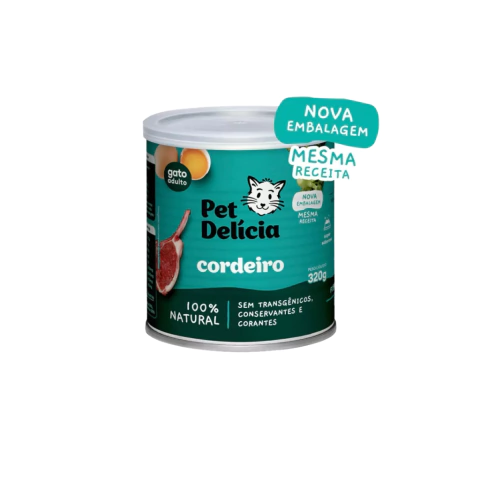 Alimentação natural PET DELICIA - Cordeiro Gato 320g - comprar online