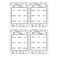 Bingo Animals - Clear English