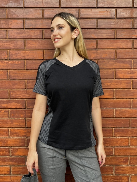 Remera Lily Negro c/Gris - comprar online