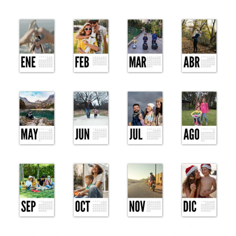 Calendario con 12 fotos