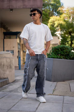 SAN LORENZO - BAGGY DESFLECADO GRIS LOCALIZADO - comprar online