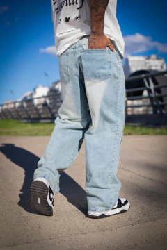 PALERMO - BAGGY CELESTE DESFLECADO VAINILLA - CC JEANS