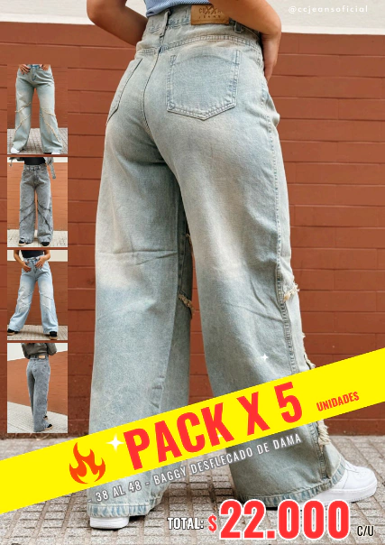 PACK DAMA DESFLECADO X5 - BAGGY - comprar online