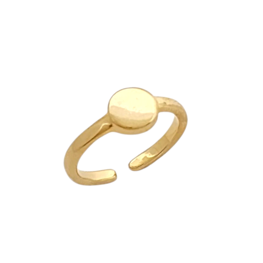 Anel redondo Susy regulável banhado a ouro