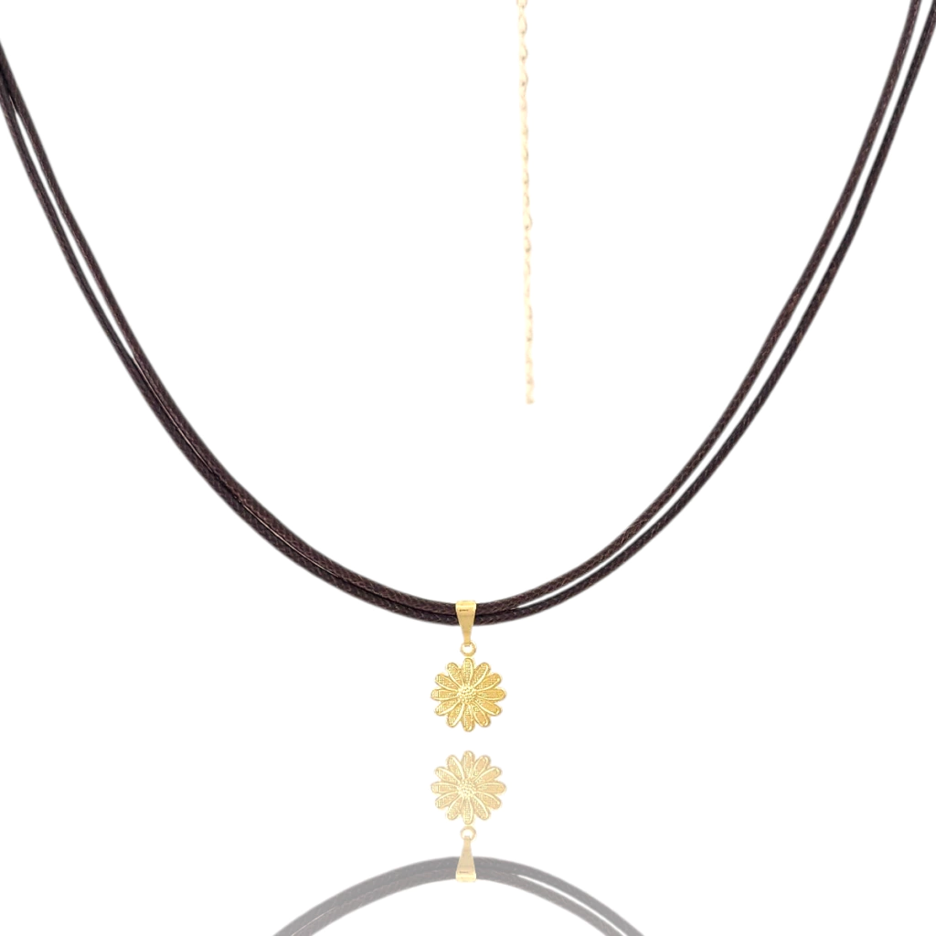 Colar boho Daisy margarida banhado a ouro