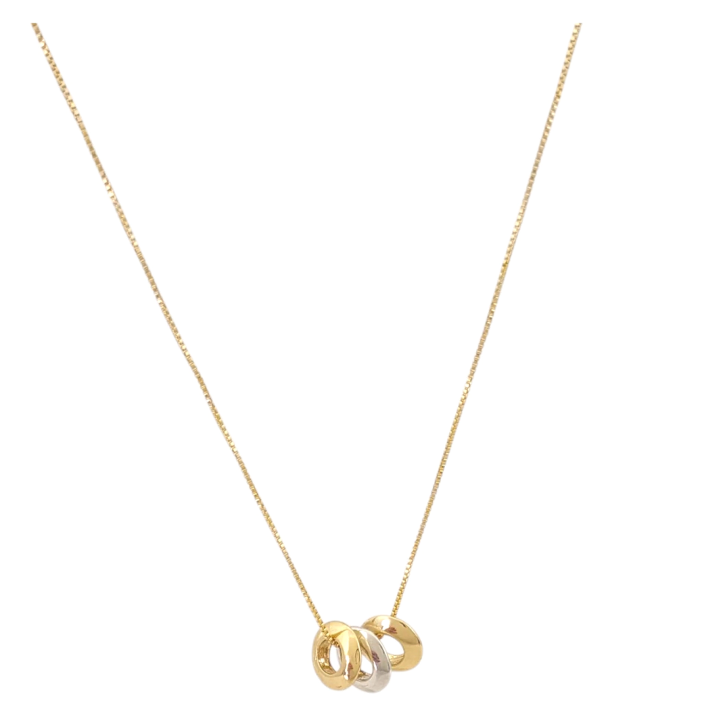 Colar três elos Zoe banhado a ouro e ródio