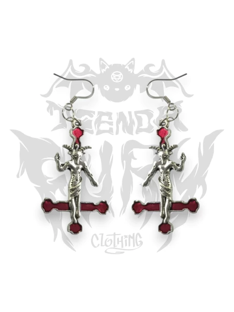 Aros Bapho Cruz Invertida roja - comprar online