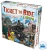 Caixa do jogo de tabuleiro Ticket to Ride: Europa, com ilustrações de um trem e personagens em um cenário europeu.