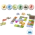 Jogo de tabuleiro Dragomino com peças coloridas e tokens de dragões em uma mesa.