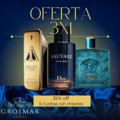 OFERTA 3X1 | Perfumes: sauvage dior - one million - eros versacce - comprar online