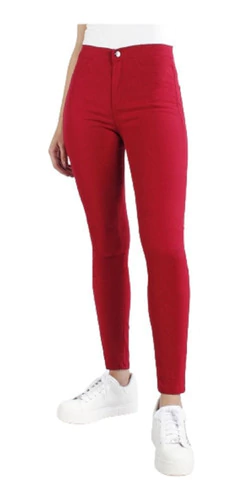 Pantalón Chupin Bengalina Elastizada Rojo