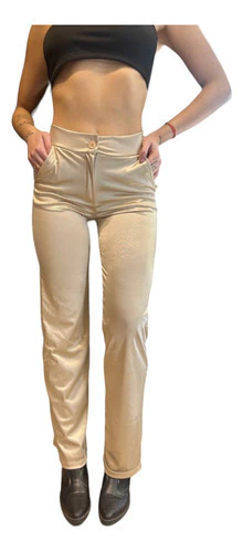 Pantalon Sastrero De Saten Elastizado Con Bolsillos